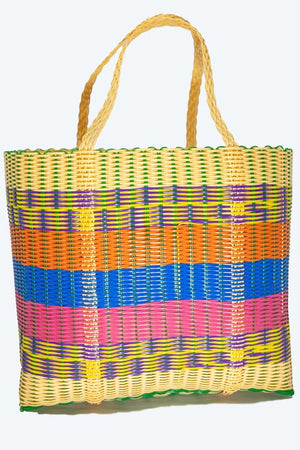 Tan and Colorful Beach Tote